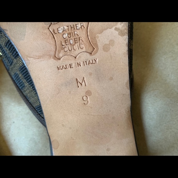 Fendi square toe monogram beaded mules - Picture 6 of 9